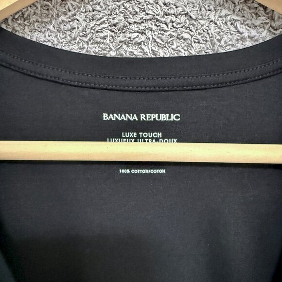 Banana Republic Luxe Touch Cotton V-neck T-shirt XL Black - Picture 8 of 10